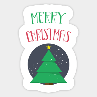 Merry Christmas Tree Sticker